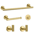 NearMoon Bathroom Hardware Set SUS 304 Thicken Stainless Steel-Towel Bar Set Include 16" Towel Rod, Toilet Paper Holder, Multifunctional Hooks Bathroom Accessories (Brushed Gold, 5 Pcs) - color: Brushed Gold