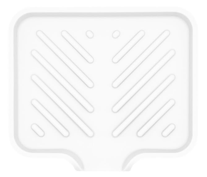 Silicone Soap Dish Tray and Sponge Holder with Drain Chute and Feet | 3-Way Sloped Design | Bathroom and Kitchen Sink Organizer Caddy (White, 5"x4", 3.5 Ounces) - color: White, size: 5"x4"