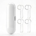 Electric Toothbrush Travel Case for Oral-B Toothbrushes - 4 Pcs Toothbrush Head Covers Compatible with Oral B Electric Toothbrush Heads (White) - color: White