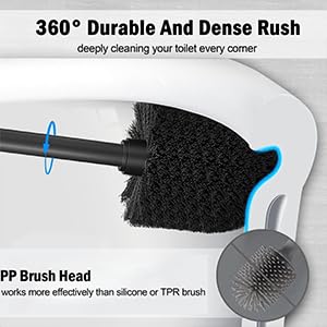 Stainless Steel Toilet Bowl Brush with Holder Metal Bathroom Cleaning Set Rustproof Hygienic Durable Modern Design - color: Satin Nickel