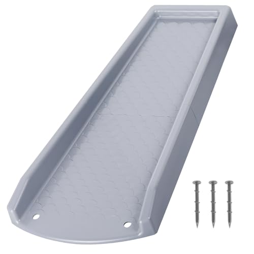 plusgutter Rain Gutter Downspout Splash Block, Gutter Downspout Extensions for Water Drainage, 24" Gutter Splash Guards Downspout Extender, Fixable Down spout Drain Trays with PE Nails(1 Pack, Gray) - color: Gray