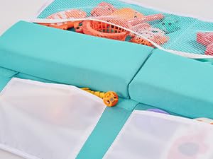 Baby Bath Kneeler and Elbow Rest Pad Set,Bath Kneeling Pad Thick Soft Quick Dry Bathtub Mat for Bathing Time,Baby Essentials Memory Foam with Toys Organizer Gifts for Parents,Green - color: Green