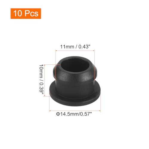 MECCANIXITY Silicone Snap in Locking Hole Plugs,Rubber Panel Seal Cover Flush Type Panel Round for Kitchen Rubber Bulkheads Waterproof Sealing Plugs 11mm/0.4 Inch Diameter Black,Pack of 10 - size: 11mm