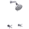 2 Handle Shower Faucet,Wall Mounted Two Handles Shower Faucet Set with 8 Modes Rainfall Shower Head,2 Knobs Single Function Shower Trim Kit with Rough-in Valve,Chrome - color: Chrome, style: 2 Handles-Single Function