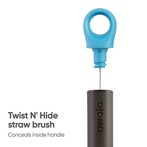 Owala 2-in-1 Water Bottle Brush Cleaner and Straw Cleaner Brush,Water-Bottle-Brush with Removable Head and Twist n Hide Straw-Brush,Smokey Blue,(Pack of 12) - size: One Size (Pack of 12)
