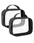Moyad TSA Approved Toiletry Bag Clear Quart Size Travel Bags Makeup Bag | Large Opening, for Men and Women, Carry on Airline Compliant, Transparent Liquids Pouch, Black - color: Black, size: 2 Pack, Handle