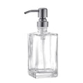 13.5 Oz Clear Glass Soap Dispenser with Rust Proof Stainless Steel Pump, Refillable Liquid Hand Soap Jar for Bathroom, Premium Kitchen Soap Dispenser (Brushed Nickel) - color: Brushed Nickel