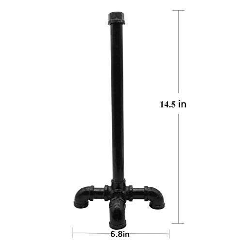 MINCORD Paper Towel Holder Rustic Industrial Standing Pipe Toilet Roll Tissue Holder, Farmhouse Countertop Vintage Pipe Paper Towel Holder for Kitchen, Bathroom, Home, Living Dining Room