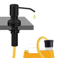 Sink Soap Dispenser for Kitchen Sink, Countertop Built in Sink Soap Dispenser with 47”Extension Tube kit, No Need to Fill The Little Bottle Again (Black) - color: Black