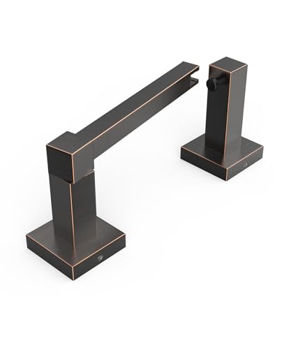 FORIOUS Toilet Paper Holder Wall Mount, Stainless Steel Rustproof Double Post Pivoting Tissue Roll Holder for Bathroom, Commercial Toilet Paper Dispenser (Oil Rubbed Bronze, Square) - color: Oil Rubbed Bronze