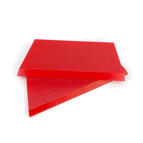CARTINTS 2pack Squeegee Blades Replacement Mini Squeegee, 5.1x 2 inch, for Cleaning Glass, Shower Door and Car Windows and Screen Printing,Red - color: Red