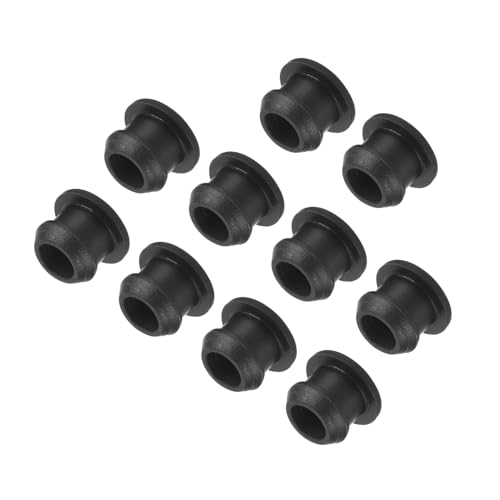 MECCANIXITY Silicone Snap in Locking Hole Plugs,Rubber Panel Seal Cover Flush Type Panel Round for Kitchen Rubber Bulkheads Waterproof Sealing Plugs 9mm/0.4 Inch Diameter Black,Pack of 10 - size: 9mm