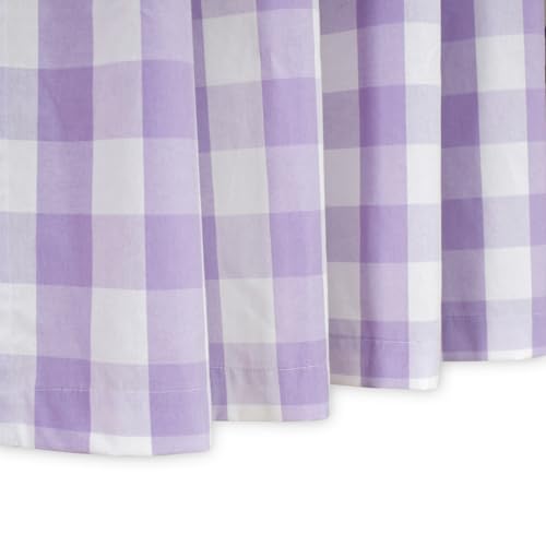 3 Pieces Tier Curtains and Valance Set Buffalo Check Kitchen Tiers Plaid Gingham Rod Pocket Classic Short Small Cafe Curtains Country Farmhouse Cafe Bathroom 54"x18"/27"x36" Lilac & White - color: Plaids Lilac&white, size: 27"W x 36"L (Pack of 3)