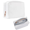 Stay Golden Insulated Makeup Bag – Heat-Resistant, Waterproof Cosmetic & Toiletry Pouch for Women | White with Gold Zipper Vegan Leather Day Pouch, Small (7.5 x 5 x 3 in) - color: White with Gold Zipper, size: Small