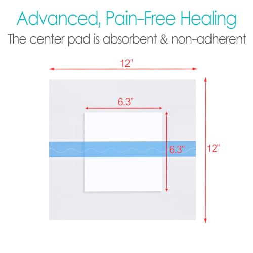 Waterproof Dialysis Port Shower Cover with Non Stick Center Pad Pd Catheter Shower Protection Shiled Chest Central Line Water Barrier Bath Guard Protectors Protective Film 12"X12" Pack of 10 - size: 12"x12" (Pack of 10)