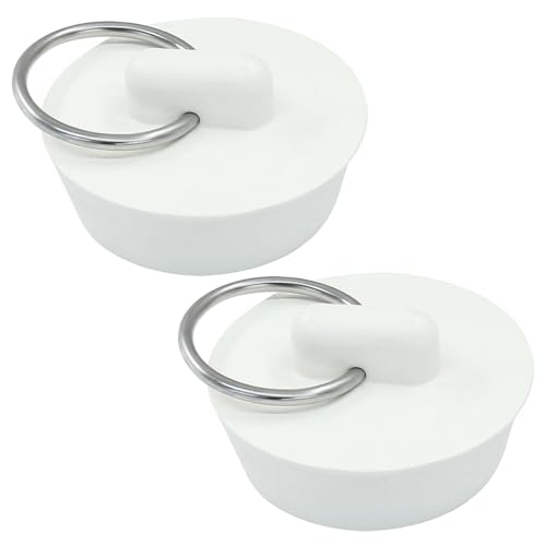 2 Pack Universal Drain Stoppers, Rubber, 1-1/4 Inch | Bathtub Plug, Hanging Ring, Bathroom Kitchen Sink Tub - style: 1-1/4 Inch
