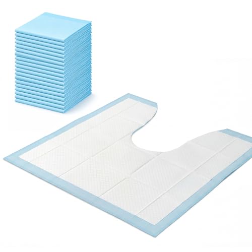 20 Pack Disposable Toilet Mats U Shaped Toilet Mat Absorbent Toilets Floor Protector Toilets Floor Protector from Urine for Potty Training, Anti Urine Commode Mat for Children(Blue) - color: Blue, size: Classic