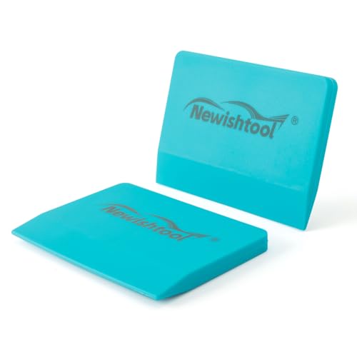 NEWISHTOOL Soft Silicone Small Squeegee for Vinyl, 2 PCS PPF Tools Window Tinting V-Blade Scraper for Window Film Application, Car Paint Protective Film Installation & Water Removal - color: Blue