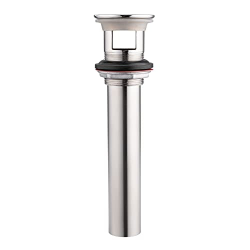 Artiwell Grid Drain Strainer Assembly With Overflow for Bathroom Sink, P.O. Plug Lavatory Drain, Brushed Nickel - color: Brushed Nickel, style: With Overflow