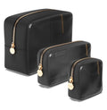 Clear Cosmetic Bags Set of 3, Mini Small Large Makeup Bags For Women Clear Pouch Cosmetics Cases Zipper Cute Pouches Make Up Travel Toiletry Essentials Preppy Purse Organizer Makeup Cases, Black | Large, Medium & Small Clear Nylon/PVC Cosmetic Bags with Z