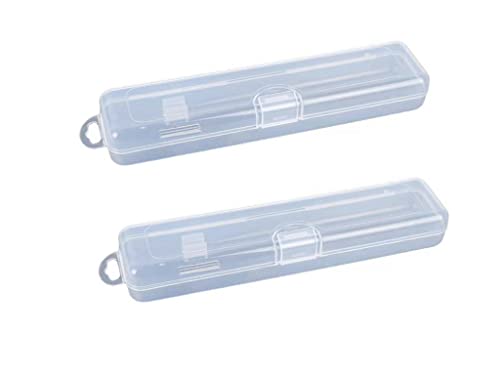 Portable Travel Toothbrush Case, Hard Plastic Dust-Proof Toothbrush Container & Toothpaste Box Holder (Rectangle-2Pcs)
