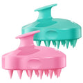 HEETA Hair Scalp Massager Shampoo Brush 2 Pack, Soft Silicone Bristles to Remove Dandruff, Waterproof Hair Scrubber for Both Wet Dry Use, Suitable for Men & Women (Green & Pink) - color: 01- Green & Pink