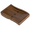 Wood Self-Draining Bar Soap Holder, 3 Holes Design Soap Dish and Sponge Holder, Quick Dry Soap Saver Tray for Bathroom, Kitchen, Shower & Countertop (Brown, 1 Pack)