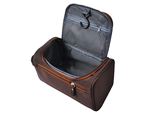 Vercord Mens Toiletry Bag Wash Travel Small Shaving Dop Kit Shower Bathroom Ditty Hygiene Bag Coffee - color: Coffee