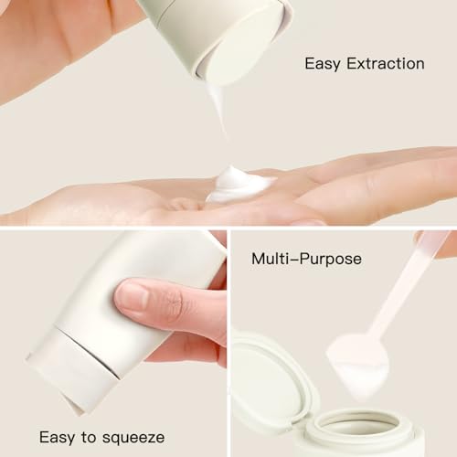 Travel Bottles for Toiletries, 5 Pack Travel Size Containers, TSA Approved Leak Proof - Silicone Toiletry Containers with Clear Bag for Shampoo, Conditioner & Lotion, Travel Essentials - color: White