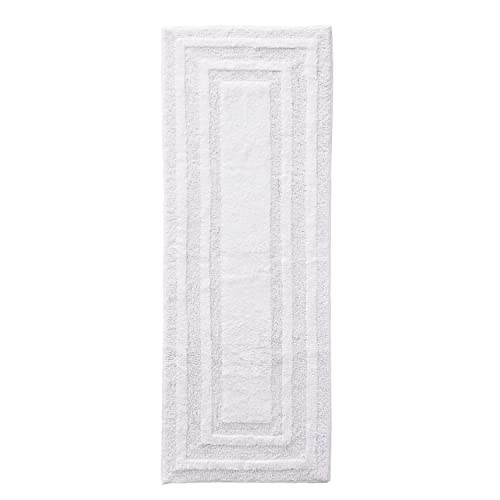 Eddie Bauer - Bathroom Rug, 100% Soft Plush Tufted Cotton Runner Rug, Highly Absorbent, Quick-Dry, and Skid-Resistant Backing (Logan White, 22" x 60") - color: White, style: 22" x 60"