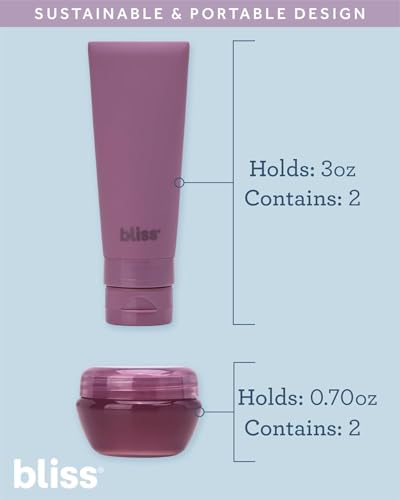 Bliss Travel Bottles Set - 10PC TSA Approved Leak Proof Refillable Travel Size Toiletries Containers for Shampoo Conditioner Lotion & Skincare, Size One Size, Mauve - color: Mauve