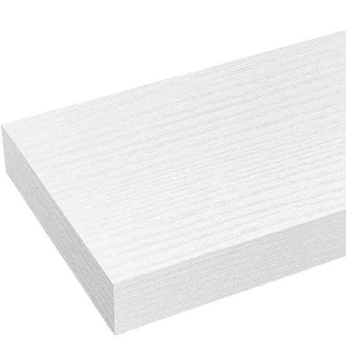 White Floating Shelves for Wall, 23.6'' Wall Mounted Shelves for Bathroom,Bedroom,Living Room,Kitchen&Office,Set of 2 - color: White, size: 23.6"