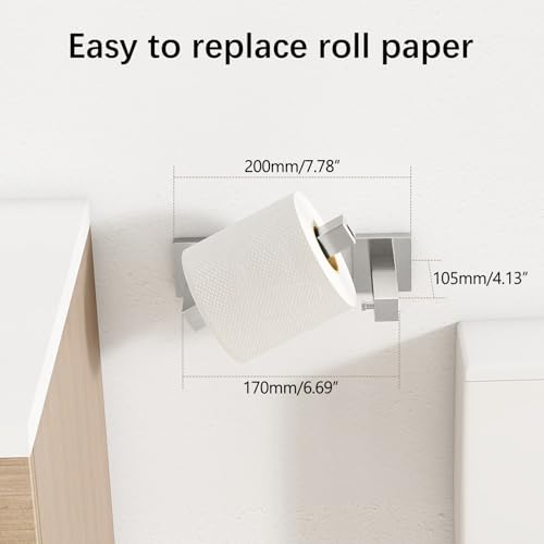 FEILERN Toilet Paper Holder Wall Mounted Post Pivoting Square Tissue Holders Roll Holder Hangers for Bathroom Commercial Toilet Paper Dispenser, Brushed Nickel - color: Brushed Nickel, size: 1 Pack