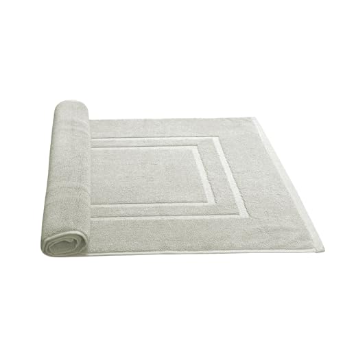 Feather & Stitch 2 Piece Towel Like Bath Mats (30x21 Inch) 100% Cotton Terry Bath Mats, Bathroom Shower Floor Mats [NOT A Bathroom Rug], Soft Absorbent Washable Mats - Silver Birch - color: Silver Birch