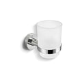 Toothbrush Holder, Wall Mounted Mouthwash Tumbler Holder with Frosted Glass Tumbler for Bathroom&Kitchen,Silver - color: Silver