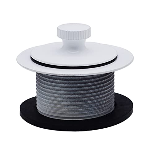 Westbrass D3324-50 1-1/2" NPSM Pull & Drain Bathtub Plug, Coarse Thread, Powder Coat White - color: Powder Coat White