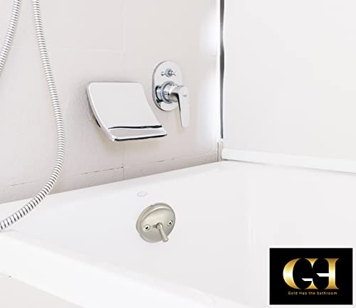 Bath Tub Waste Overflow Drain Trip Lever Face Plate for Bathtub with Matching Screws for Faceplate (Brushed Nickel) - color: Brushed Nickel