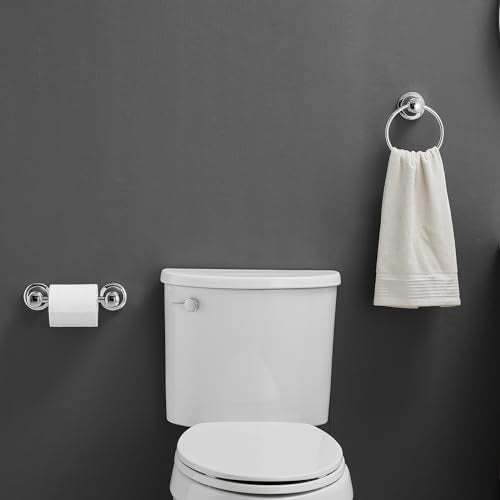 RUMOSE Toilet Paper Holder and Hand Towel Ring Polished Chrome Wall Mount Bathroom Hardware Accessories 2 PCS Set Flexible Pivoting Toilet Tissue Roll Holder and Towel Hanger, Stainless Steel - color: Polished Chrome