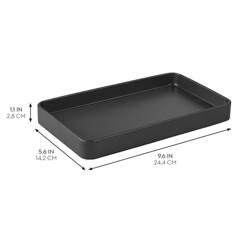 iDesign Steel Vanity Tray for Bathroom Organization and Storage - Matte Black - color: Matte Black, style: Pack of 1