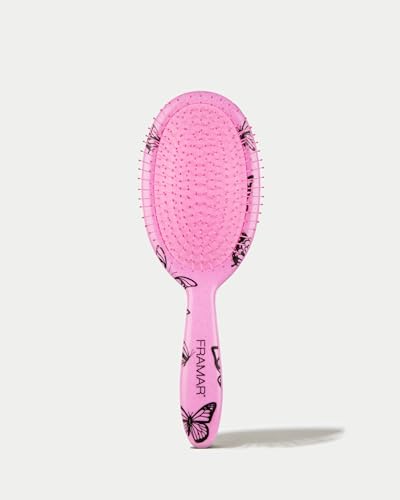 FRAMAR Y2K Print Hair Brush Detangler – Wet Hair Brushes For Women, Womens Hair Brush, Black and White Checkered Hair Accessories, Hairbrush For Women, Cepillos Para Cabello – Detangle Brush - color: Pink - Y2K