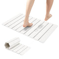Large Foldable Stone Bath Mat,Diatomaceous Earth with Non-Slip and Super Absorbent, Dry Mat with Quick Dry for Bathroom,Easy to Clean（23.6" Lx15.35 W,White） - color: White