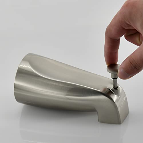 Slip Fit Tub Spout with Pull-Up Diverter for 1/2 inch Copper Tube, Brushed Nickel - color: Brushed Nickel