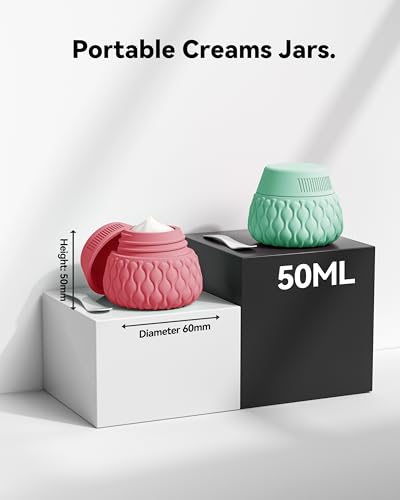 Silicone Travel Bottles for Toiletries 8 Pack Travel Size Toiletries 3.4 oz 1.7 oz, Leakproof Squeeze Travel Size Containers Refillable Cosmetic Jars Set for Shampoo, Conditioner, Creams - color: Sweet Ripple-3.4oz/1.7oz