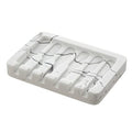 INIUNIK Self Draining Soap Dish - Marble Look Soap Holder Tray Savers Box Container Sponge Holder for Bathroom Shower Kitchen, White - color: White-1 Pack