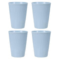 uxcell 4 Pcs Simple Toothbrush Cup, 3.3 x 3.3 x 4.2 Dishwasher Safe Bathroom Tumbler Reusable Plastic Cup Set for Storing Toothpaste Combs, Light Blue - color: Light Blue