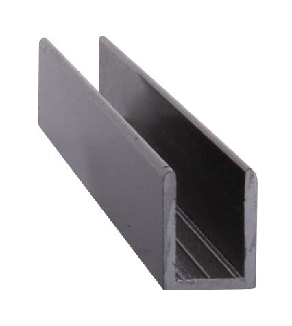 Brixwell SDCD38BL-CCP4 Black 3/8" Fixed Panel Shower Door Deep U-Channel 4 inch Sample - color: Black, size: 4 Inch - Sample