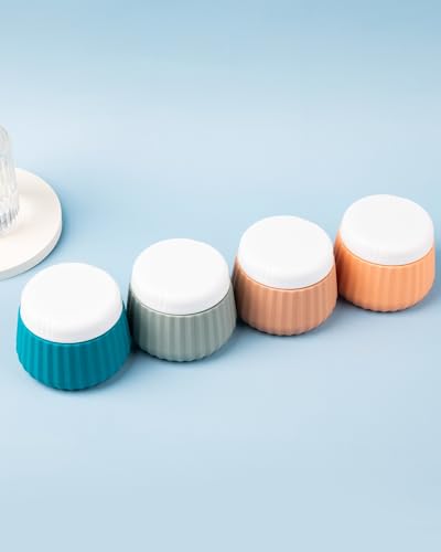 Mrsdry Travel Containers for Toiletries 4 Pack, TSA Approved Travel Size Toiletries, Travel Size Containers, With Clear Bag Leak Proof Silicone Jars, Travel Essentials Creams Jars Carrying Small Items - color: Ocean Sunset, size: 3 oz