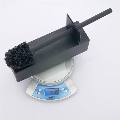 Matte Black Square Stainless Steel Toilet Brush with Holder, 304 Modern Toilet Brush Set – Rust Resistant, Long Handle, Replacement Heads, Floor Standing Bathroom Toilet Cleaning Brush - color: Matte Black-square