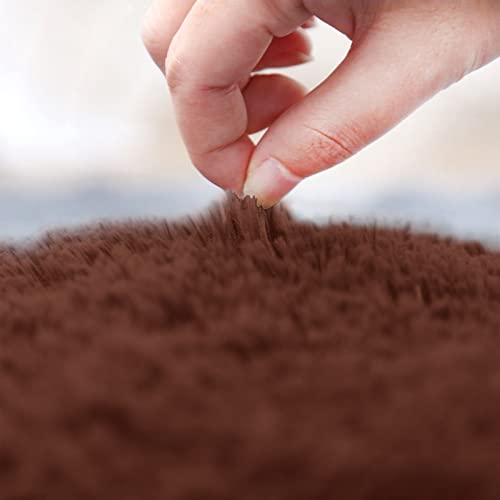 Ultra Soft 3 Piece Bathroom Rug Set - Non Slip Bath Mat, Absorbent Chenille Plush Mat for Tub, Shower, Toilet Floor - Solid Color (Coffee) - color: Coffee