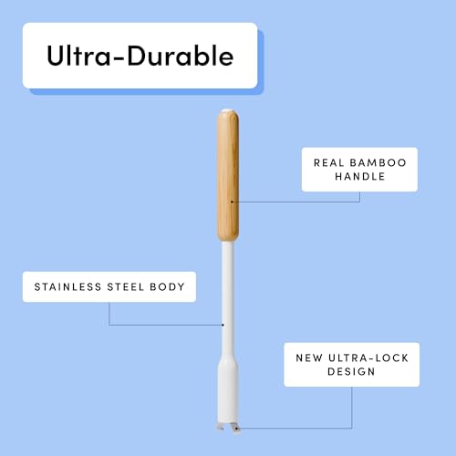 TUSHY Toilet Brush 2.0 Set: with Cleanser-Infused Pads and Holder (Disposable Planet Friendly Refills), Includes 8 Lemon and Tea Tree Coconut Husk Scrubbing Pads - style: Brush Starter Kit